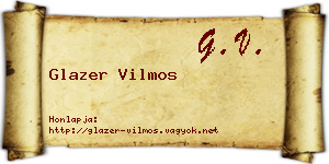 Glazer Vilmos névjegykártya
